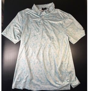 GreenSide Golf Mens XL Polo Shirt Blue White Floral Performance Short Sleeve L1